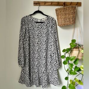 Heart print long sleeve dress